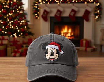 クリスマスMKマウスサンタクロース刺繍帽子、WDW漫画刺繍キャップ、漫画ファンギフト、メリークリスマス帽子、冬ギフト
