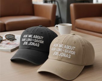 ジョー・ジョナスの刺繍入り帽子、トレンディな刺繍入りキャップ、面白いミームの野球帽、有名人の名言入り帽子について聞いてください