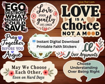 Stickers mariage et relation amour qui dure | Stickers d'encouragement pour couples chrétiens | Stickers pour agenda Grace Over Arguments | Mariage