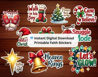 Feuille d'autocollants de Noël | Icônes découpées de la Nativité des Fêtes et des fêtes