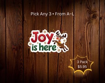 Sticker de Noël Joy Is Here : Renne en vinyle, Holiday Cheer