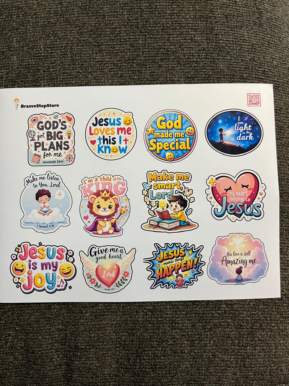 Christian Kids Printable Stickers | Bible Verses (digital Download) - Etsy