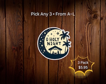 Sticker crèche O Holy Night : Sticker Noël chrétien en vinyle