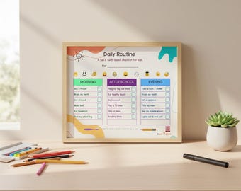 Tableau des routines quotidiennes des enfants chrétiens : liste de contrôle confessionnelle (PDF)
