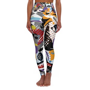 Colorful High Waisted Yoga Leggings, Fitness Apparel, Activewear, Workout Leggings, Mindful Movement, Stylish Gym Pants
