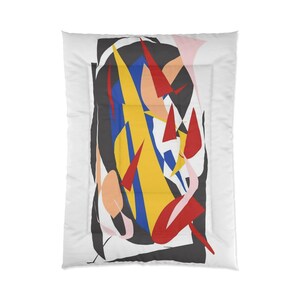 Vibrant Abstract Comforter for Cozy Home Decor, Modern Bedding, Bedroom Makeover, Gift for Art Lovers, Colorful Comforter Set