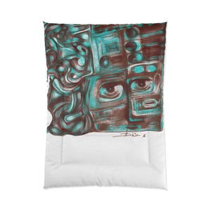 Artistic Abstract Comforter, Cozy Bedroom Decor, Unique Gift for Home, Bohemian Style Bedding, Modern Art Comforter