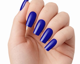 Cobalt Blue Gel Nail Polish | Clean Beauty Vegan Organic Nail Gel | Clean Manicure UV LED Gel Polish | Natural Bold Blue Nails