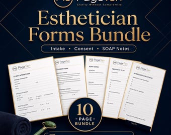 Esthetician Forms Bundle (Canva Editable) – Client Intake, Consent, SOAP Notes & Spa Treatment Templates