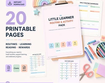 Kids Chore Chart Printable | Daily Routine Planner | Behavior Tracker | Summer Schedule & Activity Pages