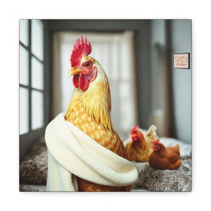 Lustiges Huhn Poster für Tierliebhaber, Dekoration, Geschenk für Tierliebhaber, Bauernhaus Druck, rustikales Wohndekor, würziges Huhn