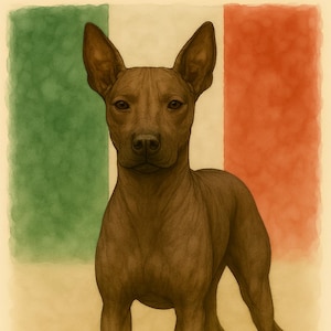 Mexican Hairless and the Mexican Flag; Dog