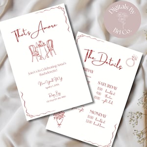 That&#39;s Amore | Sjabloon vrijgezellenfeest & reisroute | Bewerkbare canvasdownload | Italiaans thema