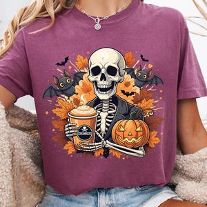 Funny Skeleton Halloween Png, Retro Halloween Png, Spooky Coffee Club PNG, Skeletons Drinking Coffee, Funny Halloween Png, Fall Shirt Png