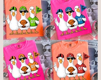 Funny Goose Basketball PNG for Fall Game Days: Retro American Basketball Goose Png, Funny Game Day Ducks Basketball  Game Day Goose png