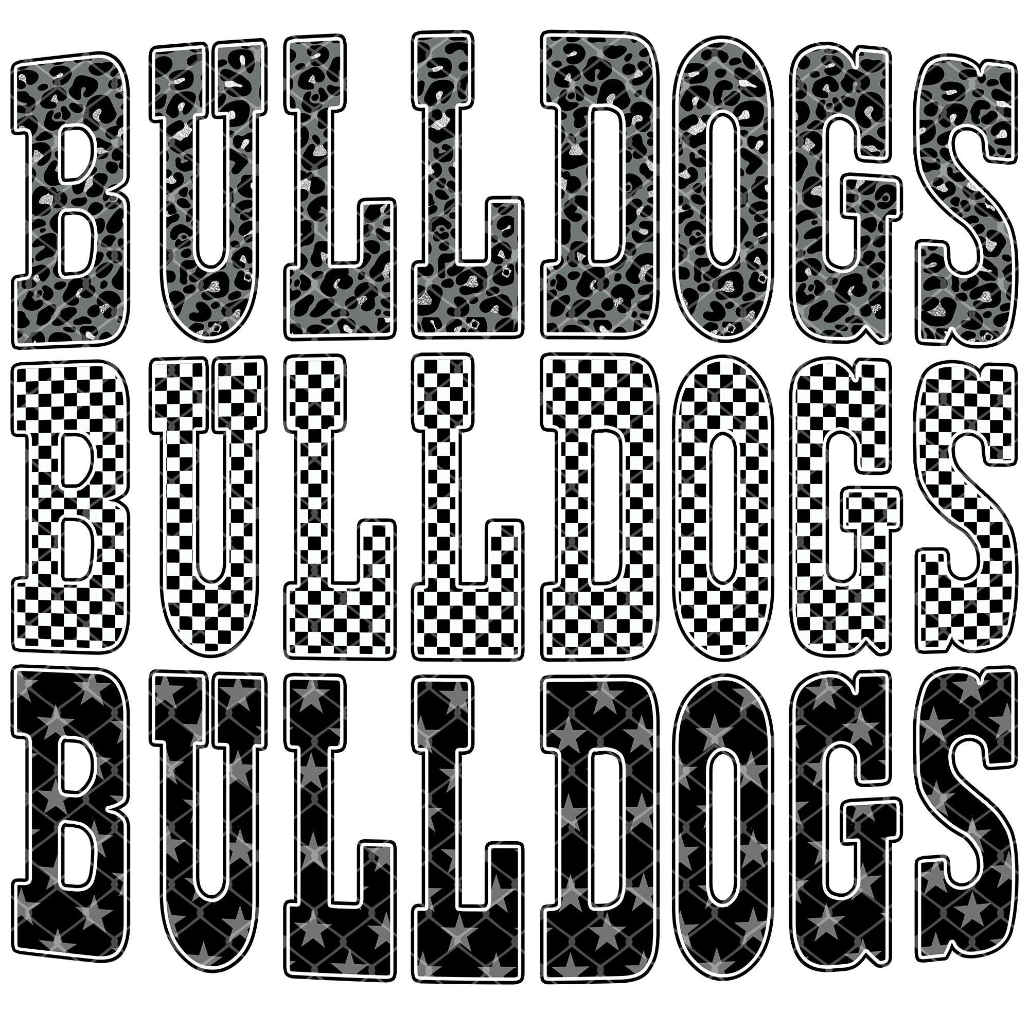 Retro Bulldogs PNG: School Spirit Game Day Sublimation, Checkered ...