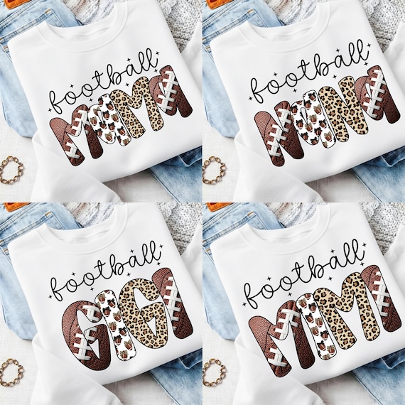 Football Mama PNG Bundle, Gigi Mimi Mini Football Sublimation Design, Game Day Shirt Design, Soccer Bow, Preppy Football Png