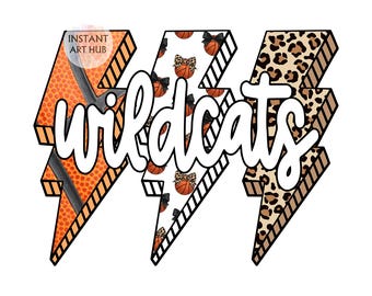 Basquete Wildcat PNG: Letras de Leopardo PNG, Design de Sublimação de Espírito Escolar, Camisa de Dia de Jogo PNG, Download Digital de Orgulho da Equipe PNG