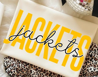 Jackets PNG Bundle: High School Jackets Football png, Mascot Jackets shirt png, Jackets school spirit png Digital Download