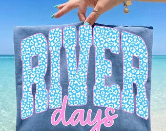 River Day PNG: Trendy Leopard Summer Design, Summer Vacation Graphic Digital Download