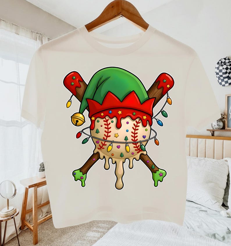 Christmas Baseball Drip PNG: Retro Game Day Designs Ice Cream Drip Png ...