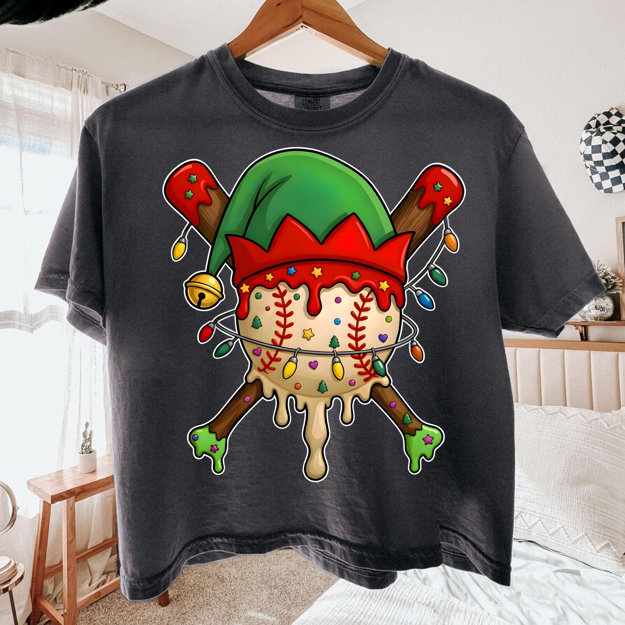 Christmas Baseball Drip PNG: Retro Game Day Designs Ice Cream Drip Png ...