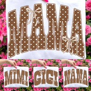 Fall Mama Gigi Nana Mimi PNG Bundle: Coquette Autumn Polka Dot Family Shirt Design Trendy Fall Sublimation (Digital Download)