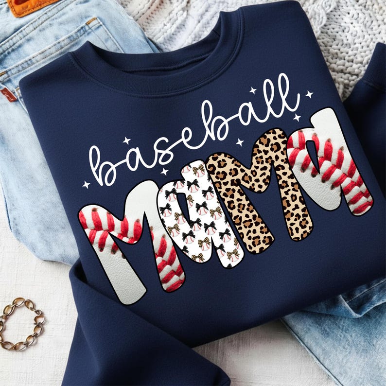 Baseball Mama Png: Baseball Game Day Png, Baseball Mom PNG, Sports Mom Shirt Design, Trendy Mama PNG Digital Download image 2
