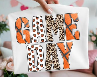 Basketball Game Day png: Retro Basketball Sublimation PNG, Team School Spirit Cheerleader Digital Download