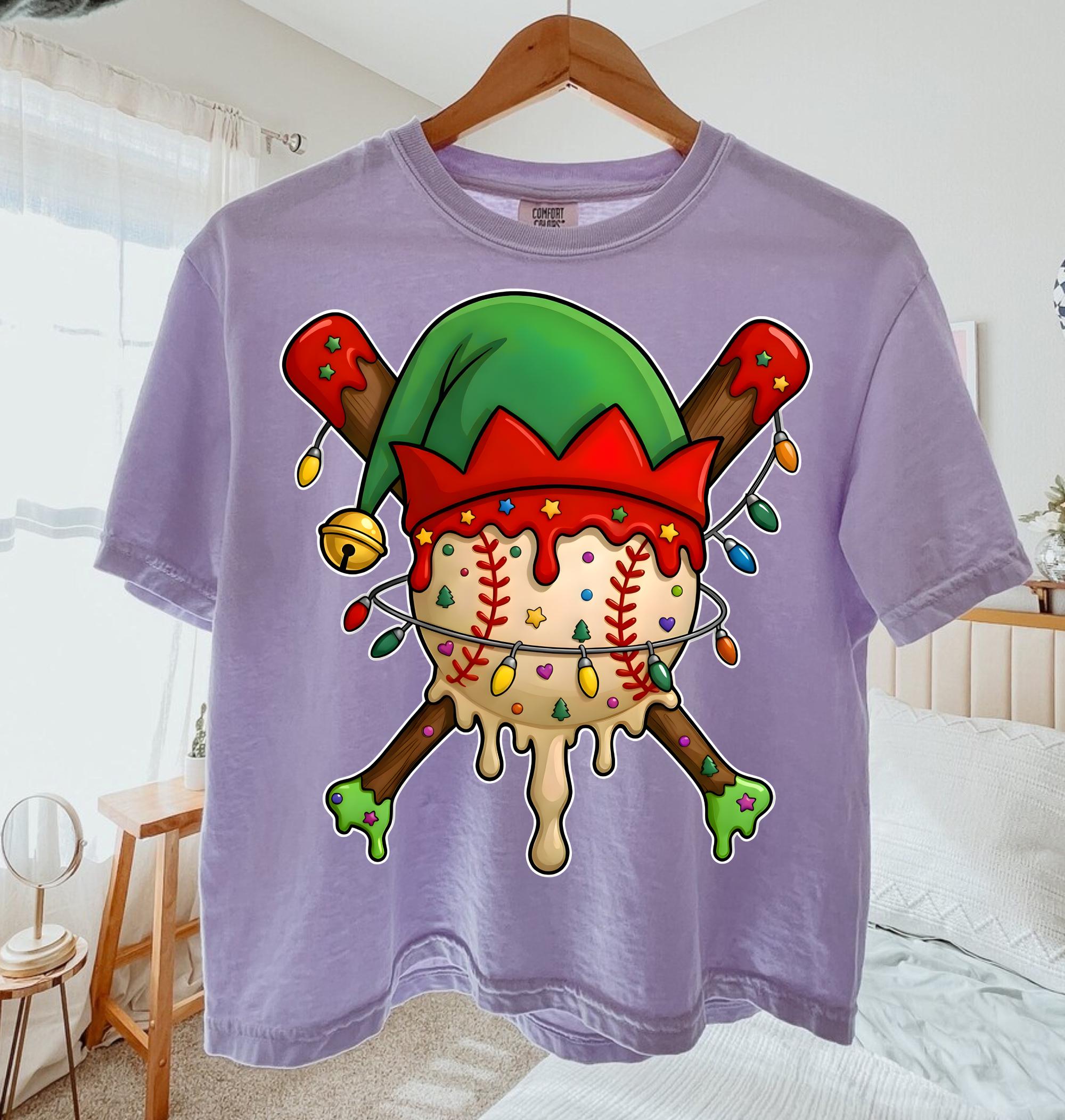 Christmas Baseball Drip PNG: Retro Game Day Designs Ice Cream Drip Png ...