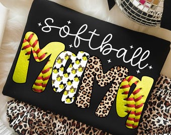 Softball Mama Png: Softball Game Day Png, Softball Mom PNG, Sports Mom Shirt Design, Trendy Mama PNG Digital Download