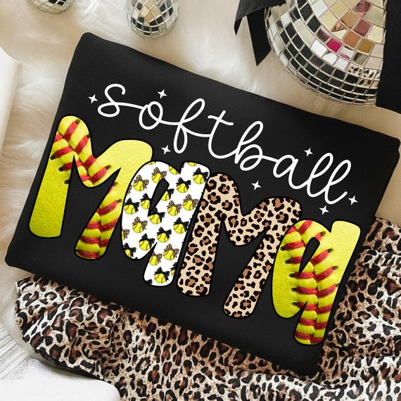 Softball Mama Png: Softball Game Day Png, Softball Mom PNG, Sports Mom Shirt Design, Trendy Mama PNG Digital Download
