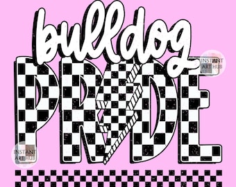 Bulldog Pride Png: Checkered Bulldogs Png, Retro Bulldogs Sublimation Design, Game Day Png, Bulldogs Shirt, Bulldogs Mascot Digital Download