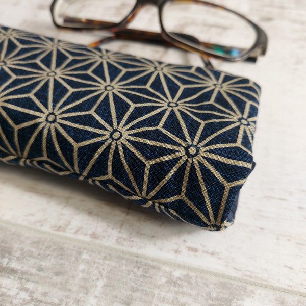 Soft padded Glasses case in modern Japanese Bamboo Fabric