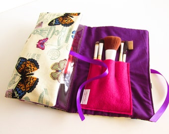 Butterfly Print Gift for Her make up organizer made in the UK by etsy seller