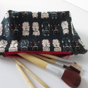 Lucky Cats Zip Cosmetics Bag in 3 colours image 4