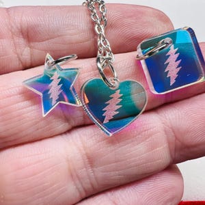 Dead Bolt Iridescent Charm Necklace