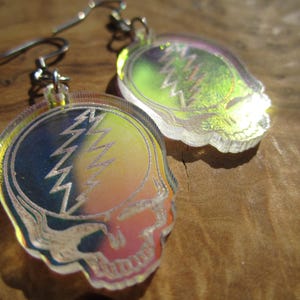 Iridescent Stealie Earrings – Grateful Dead Inspired