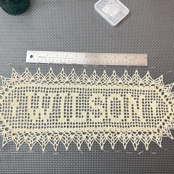 Handmade Crochet Name Doily – Personalized Wedding Gift