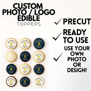 Custom Edible Sheets for Cupcakes, cookies, treats |  Edible Image Paper (pre-cut), Frosting Sheets for Cakes, Cookies (ready to use ),