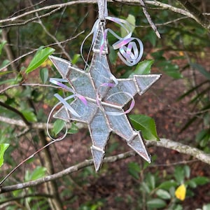 Stained Glass Snowflake Suncatcher/  Christmas Tree Ornament