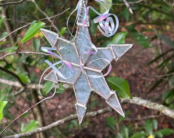 Stained Glass Snowflake Suncatcher/  Christmas Tree Ornament