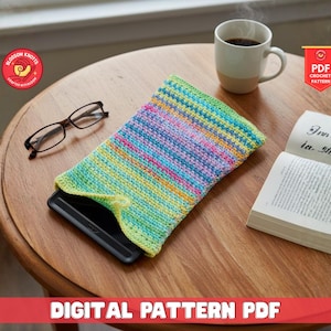 Crochet Laptop Sleeve Pattern for Tablet Chromebook Ipad Case Modern Patchwork Style Crochet Computer Cover Beginner Friendly Design