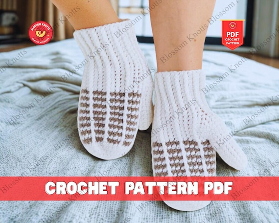 Crochet Mitten Pattern for Adults Easy One Piece Chunky Winter