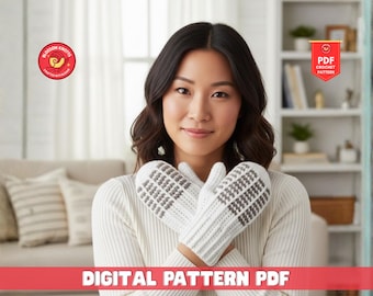 Easy Crochet Mitten Pattern: Chunky Striped Gloves (PDF Pattern)
