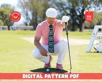 Crochet Tie Pattern, Retro Granny Square Design (PDF Pattern)