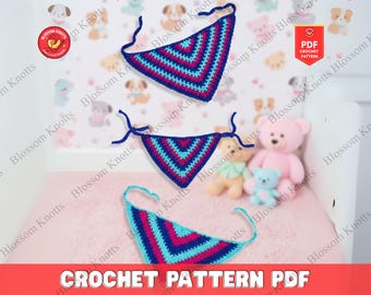 Crochet Dog Bandana Pattern, Easy Pet Scarf (PDF Pattern)