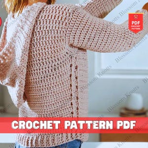 Easy Crochet Hoodie Pattern for Adults Women Men Beginner Friendly Hooded Sweater Crochet Pullover Unisex Fall Hooded Jumper Design
