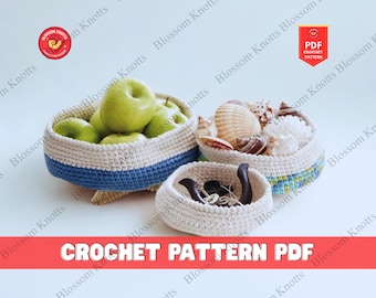 Crochet Nesting Bowl Pattern, Beginner-Friendly (PDF Pattern)