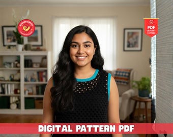 Granny Square Crochet Top Pattern, Summer Tee (PDF Pattern)